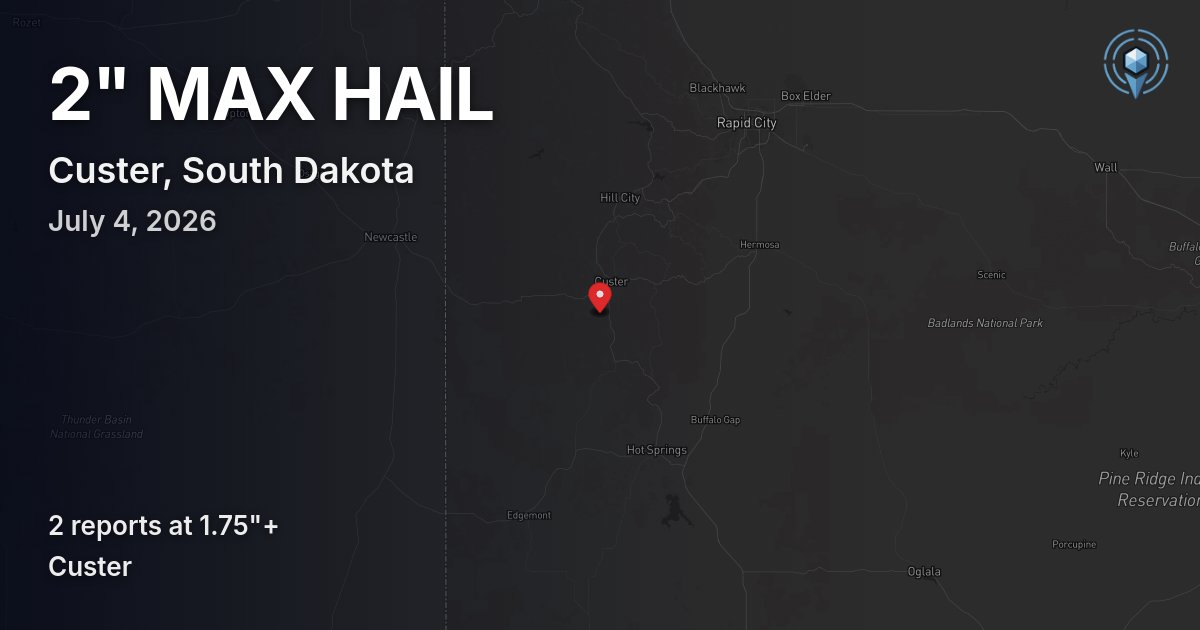 Affected area preview for Custer, SD