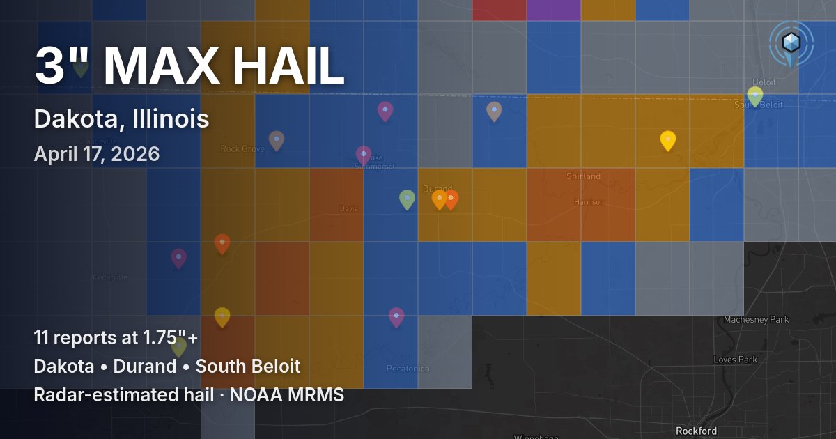 Affected area preview for Dakota, IL