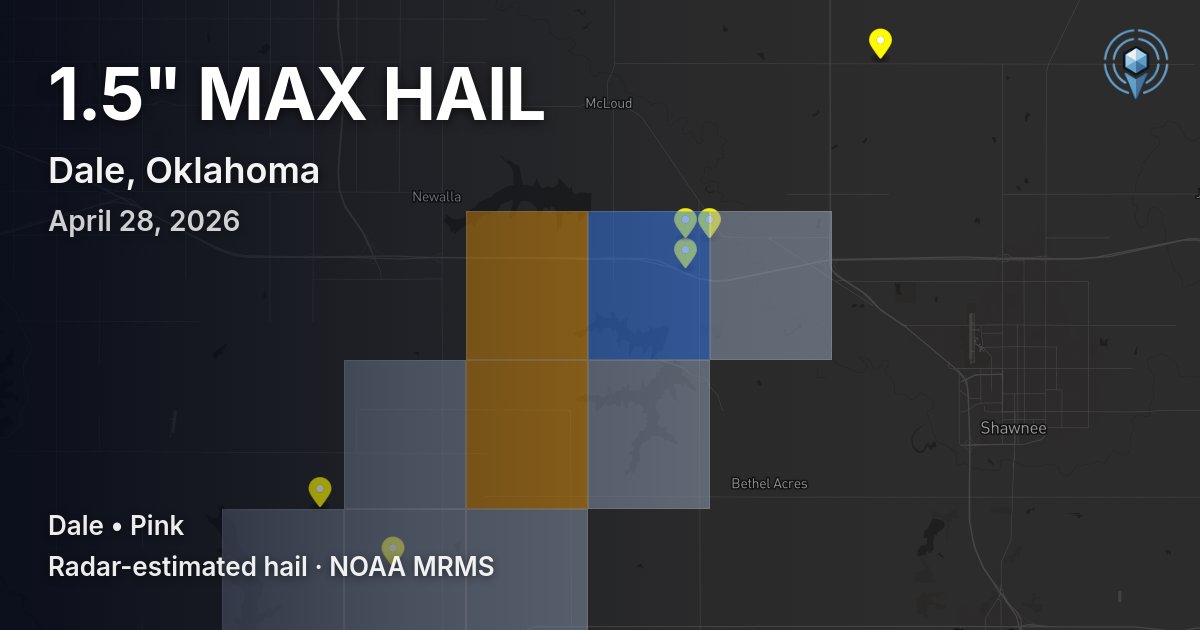 Affected area preview for Dale, OK