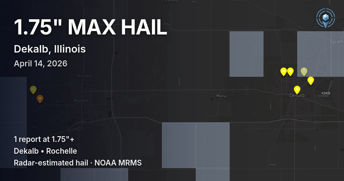 Affected area preview for Dekalb, IL