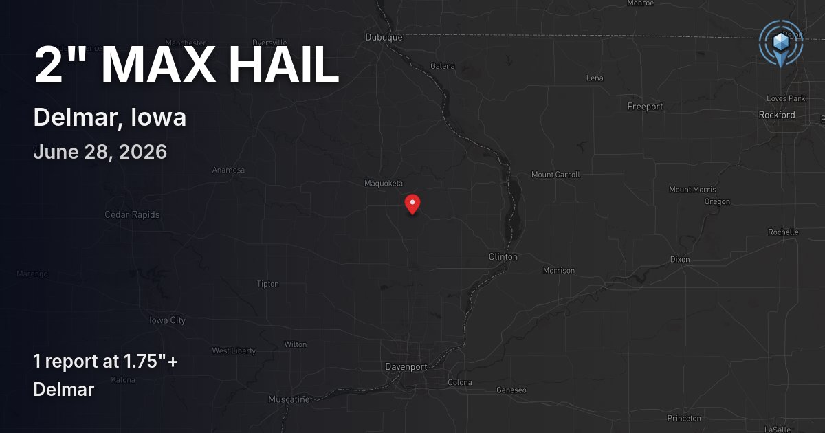 Affected area preview for Delmar, IA