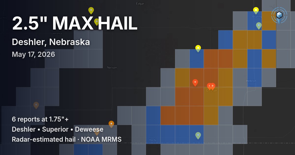 Affected area preview for Deshler, NE