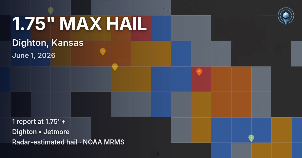 Affected area preview for Dighton, KS