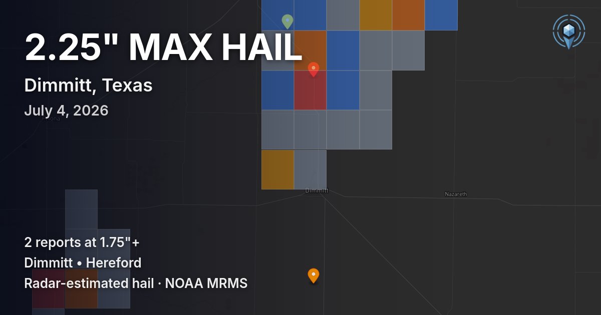 Affected area preview for Dimmitt, TX
