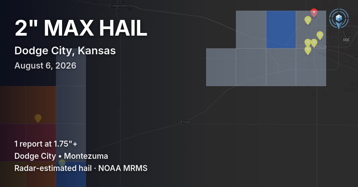 Affected area preview for Dodge City, KS