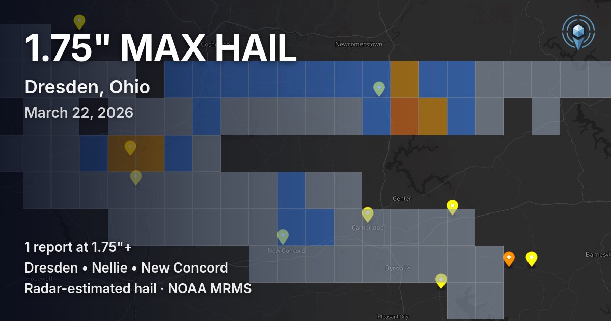 Affected area preview for Dresden, OH