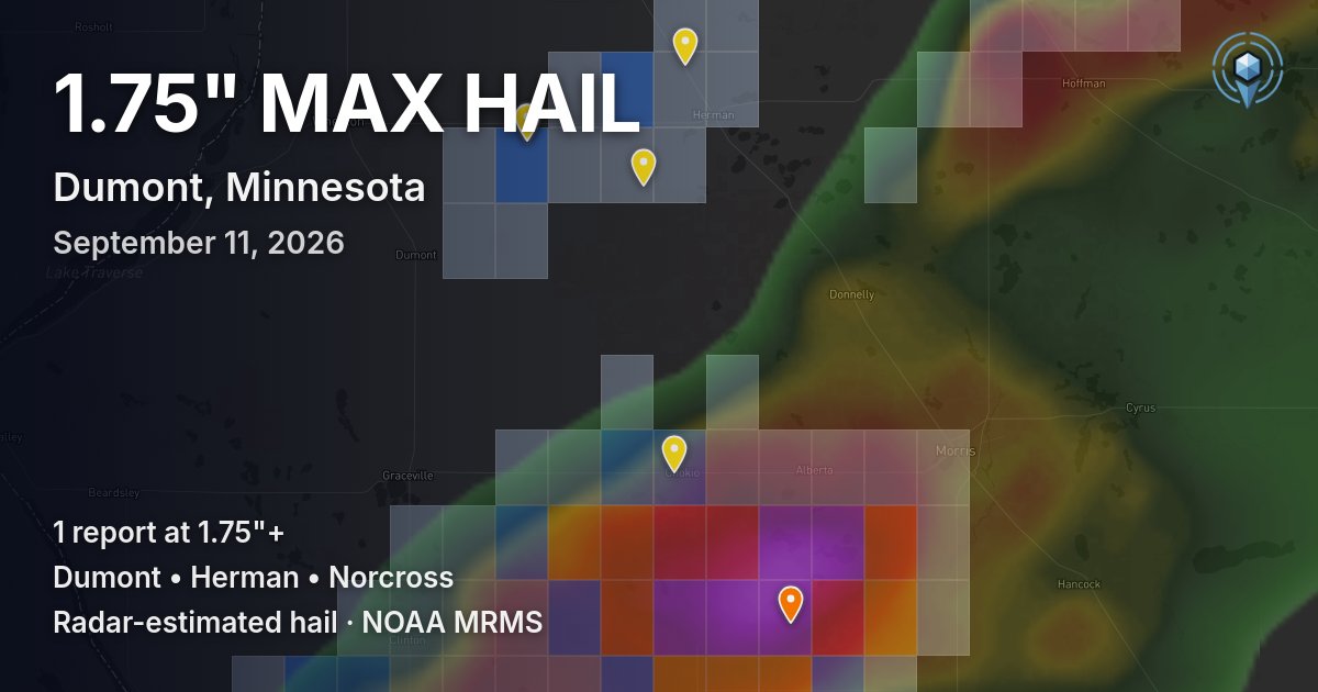 Affected area preview for Dumont, MN