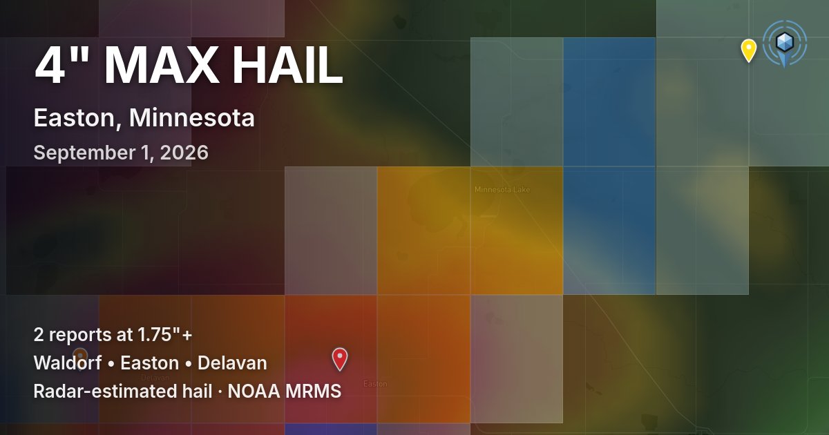Affected area preview for Easton, MN
