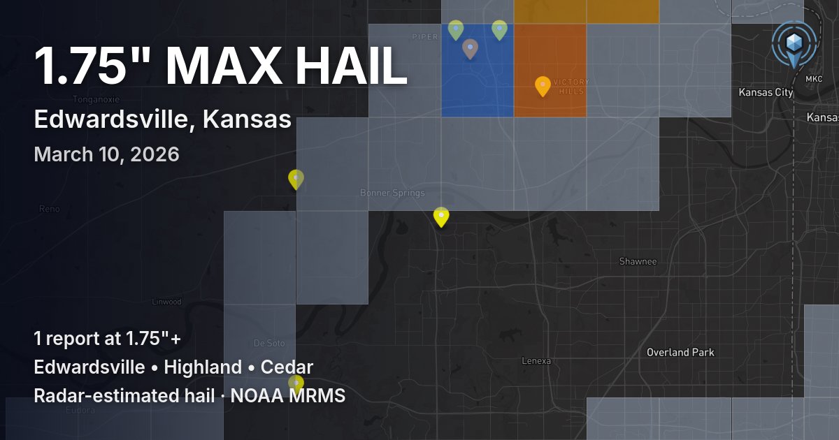 Affected area preview for Edwardsville, KS