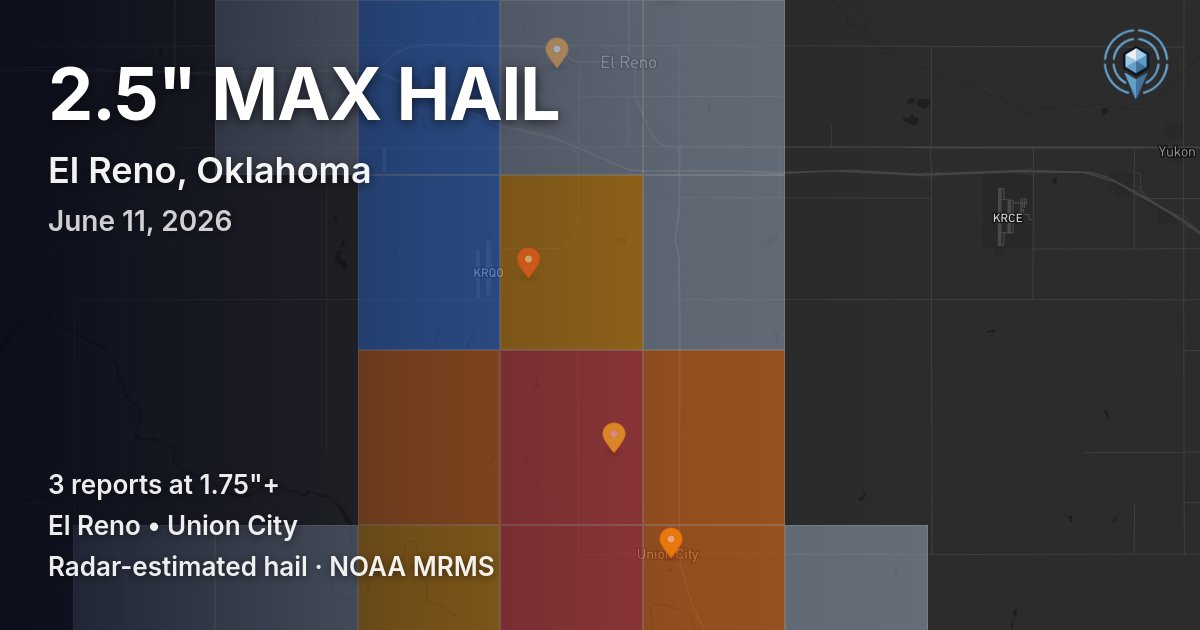 Affected area preview for El Reno, OK