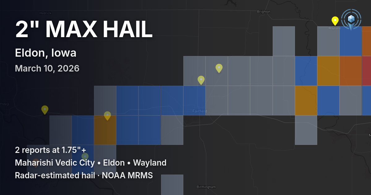 Affected area preview for Eldon, IA
