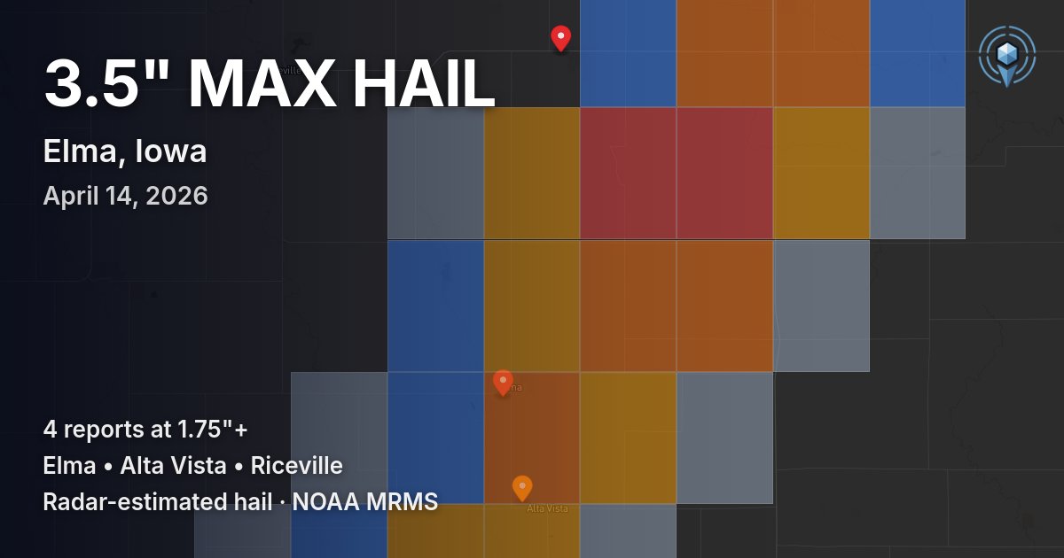 Affected area preview for Elma, IA