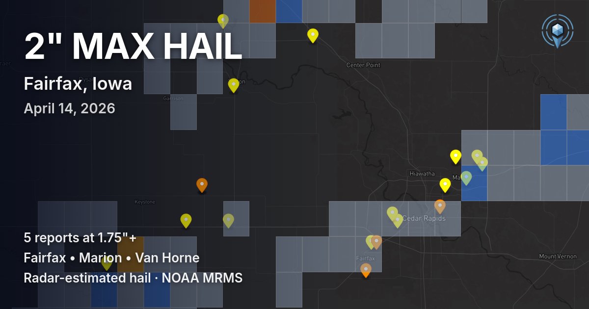 Affected area preview for Fairfax, IA