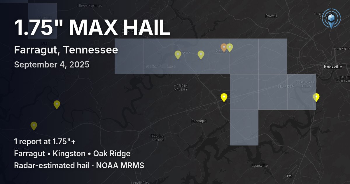 Affected area preview for Farragut, TN