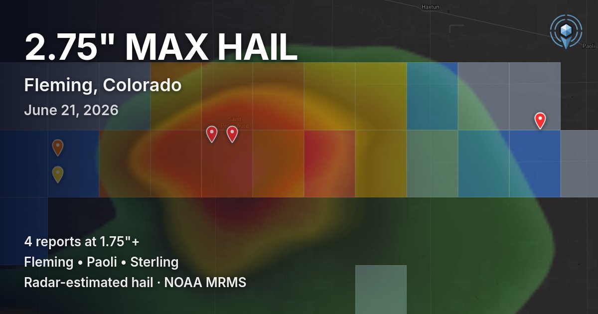 Affected area preview for Fleming, CO