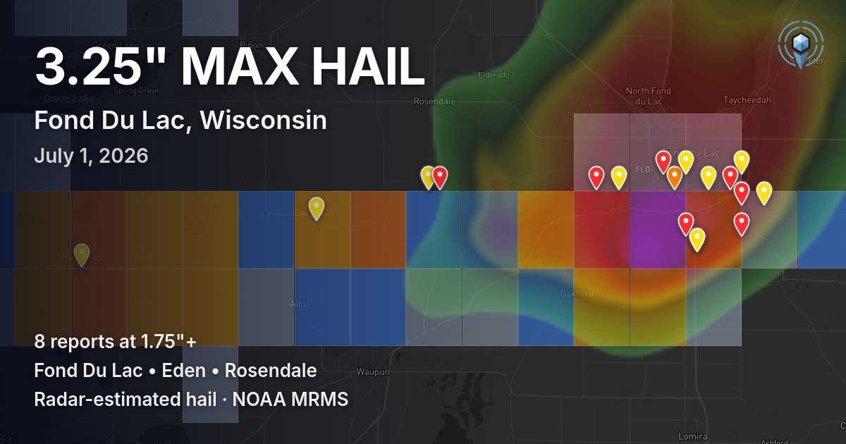 Affected area preview for Fond Du Lac, WI