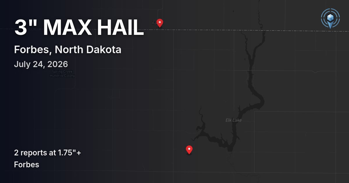Affected area preview for Forbes, ND