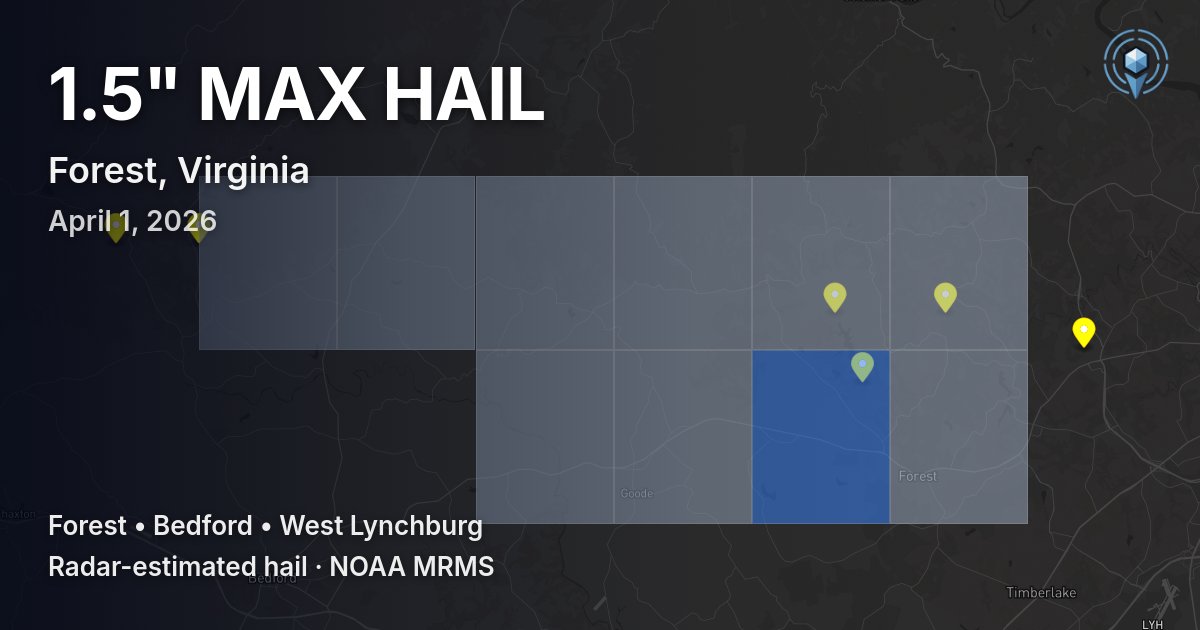 Affected area preview for Forest, VA