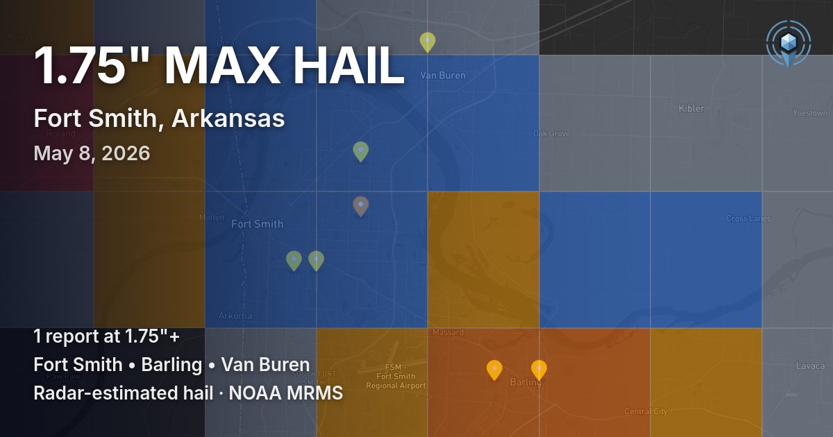 Affected area preview for Fort Smith, AR