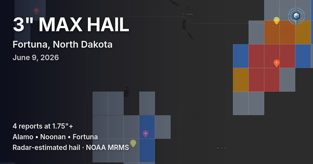 Affected area preview for Fortuna, ND