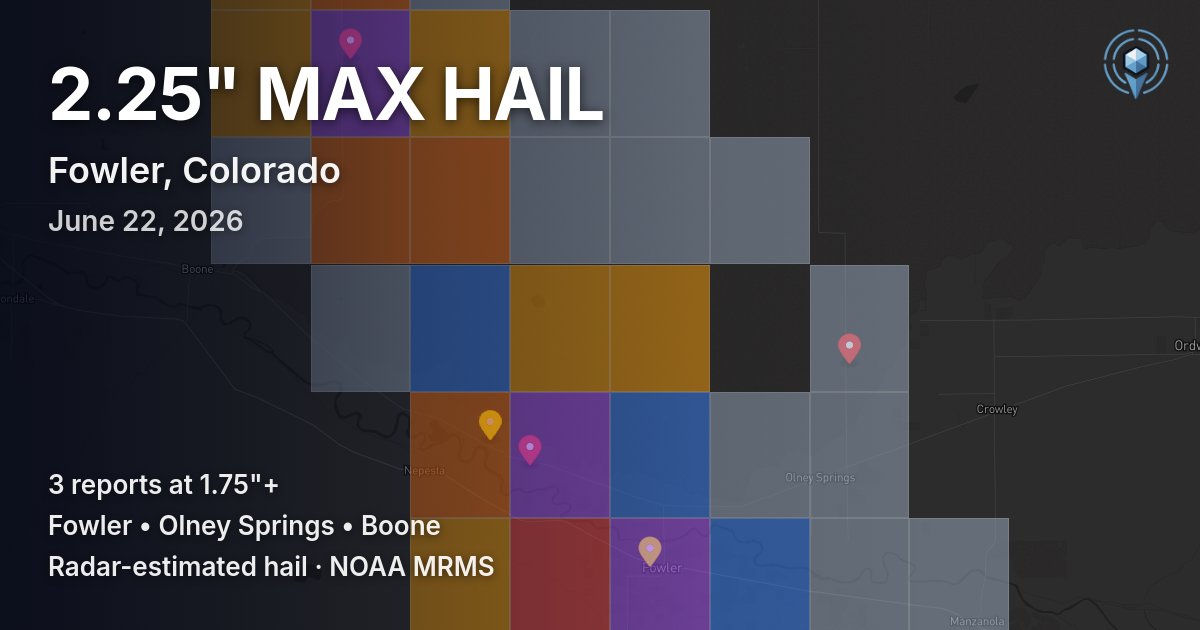 Affected area preview for Fowler, CO