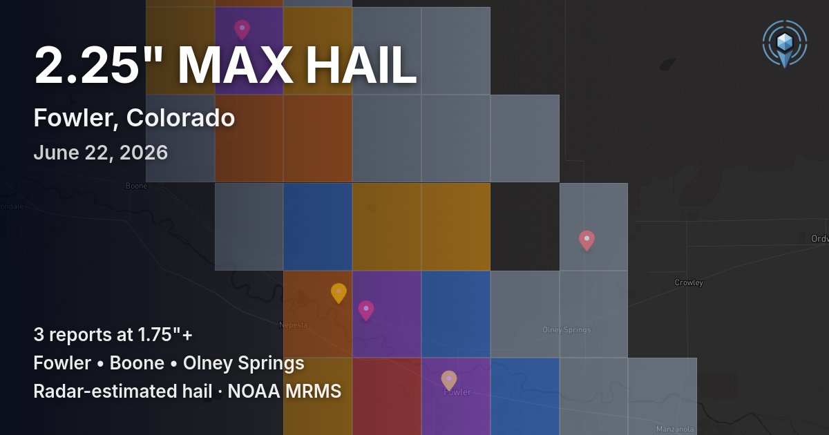 Affected area preview for Fowler, CO