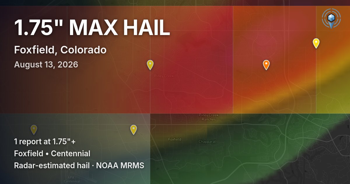 Affected area preview for Foxfield, CO