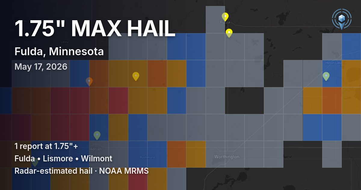 Affected area preview for Fulda, MN