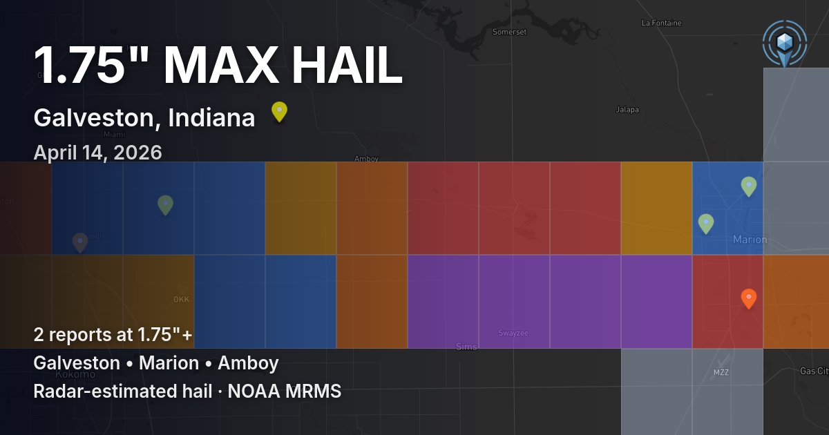 Affected area preview for Galveston, IN