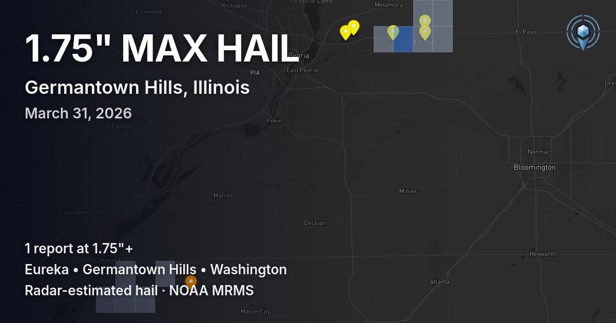 Affected area preview for Germantown Hills, IL