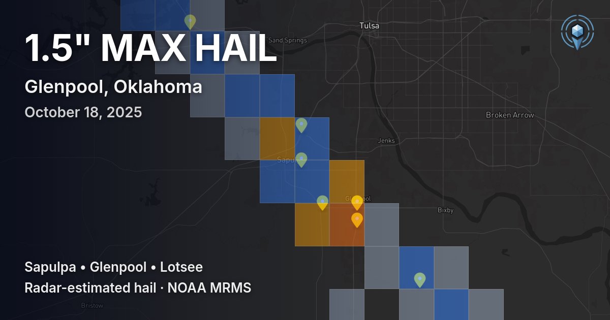 Affected area preview for Glenpool, OK