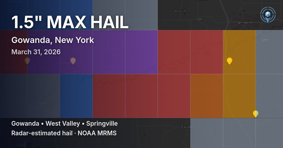 Affected area preview for Gowanda, NY