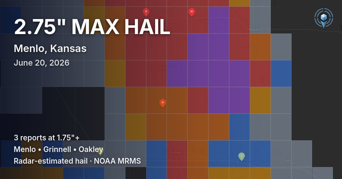 Affected area preview for Menlo, KS