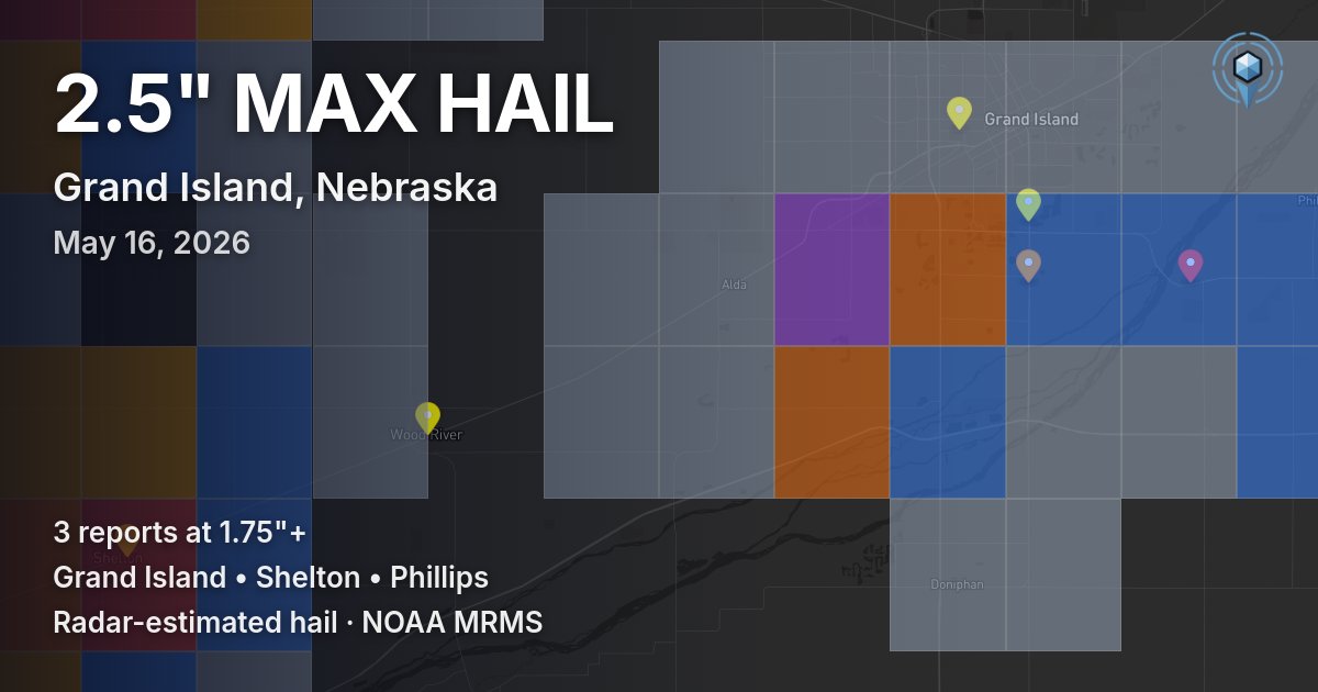 Affected area preview for Grand Island, NE