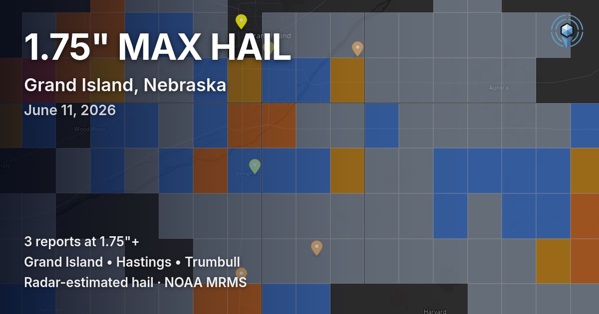 Affected area preview for Grand Island, NE