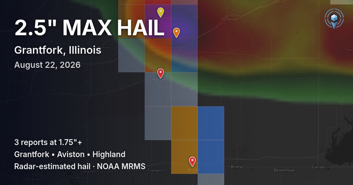 Affected area preview for Grantfork, IL