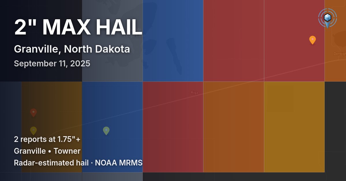 Affected area preview for Granville, ND