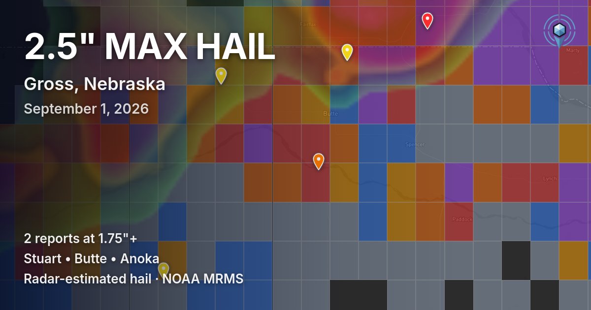 Affected area preview for Gross, NE