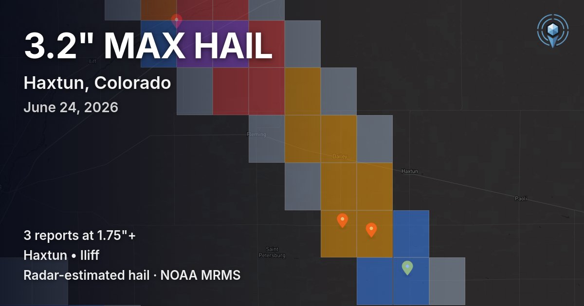 Affected area preview for Haxtun, CO