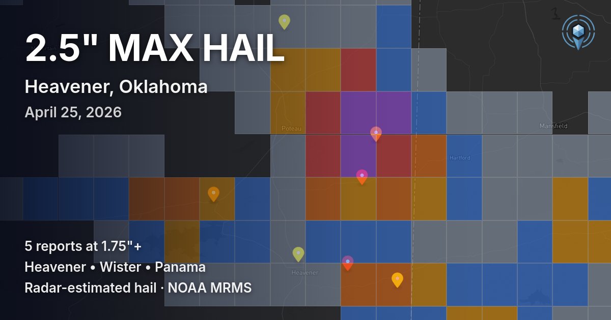 Affected area preview for Heavener, OK