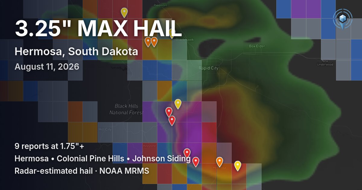 Affected area preview for Hermosa, SD