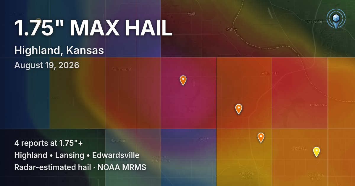 Affected area preview for Highland, KS