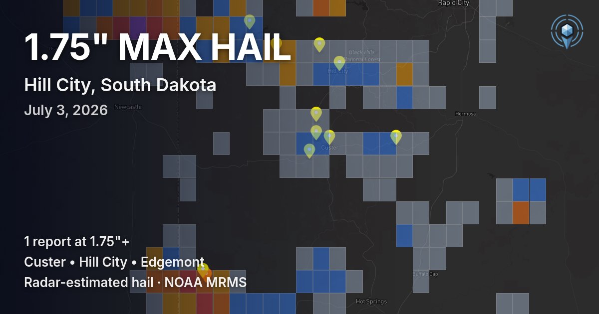 Affected area preview for Hill City, SD