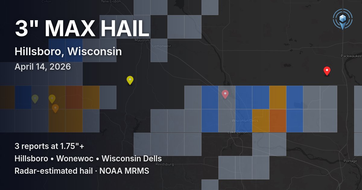 Affected area preview for Hillsboro, WI