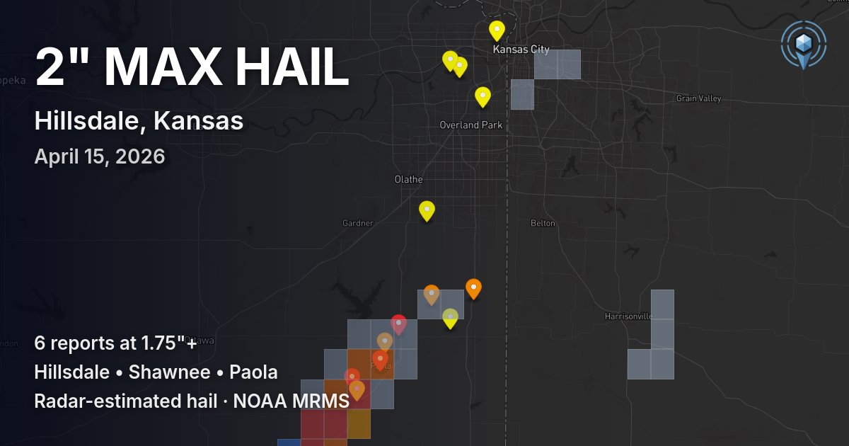 Affected area preview for Hillsdale, KS