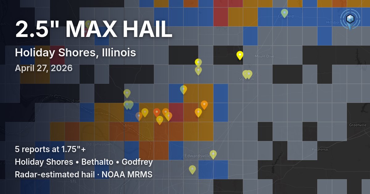 Affected area preview for Holiday Shores, IL