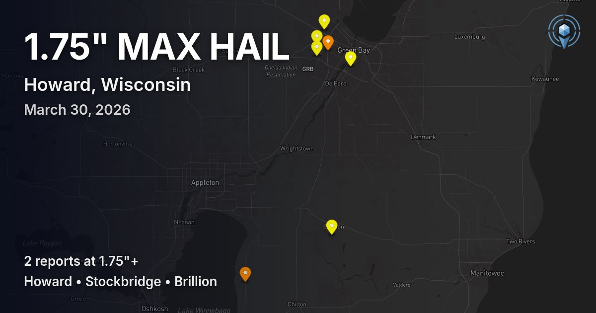 Affected area preview for Howard, WI