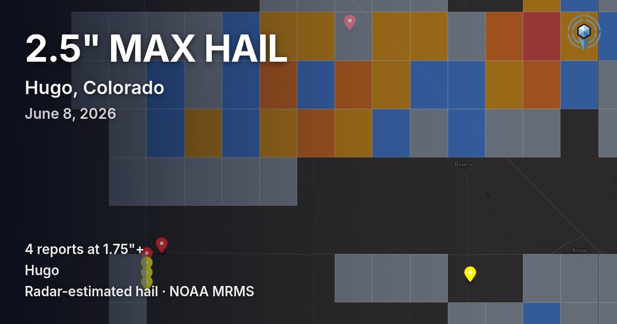 Affected area preview for Hugo, CO
