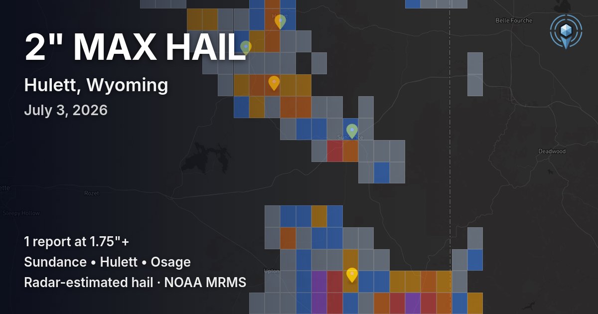 Affected area preview for Hulett, WY