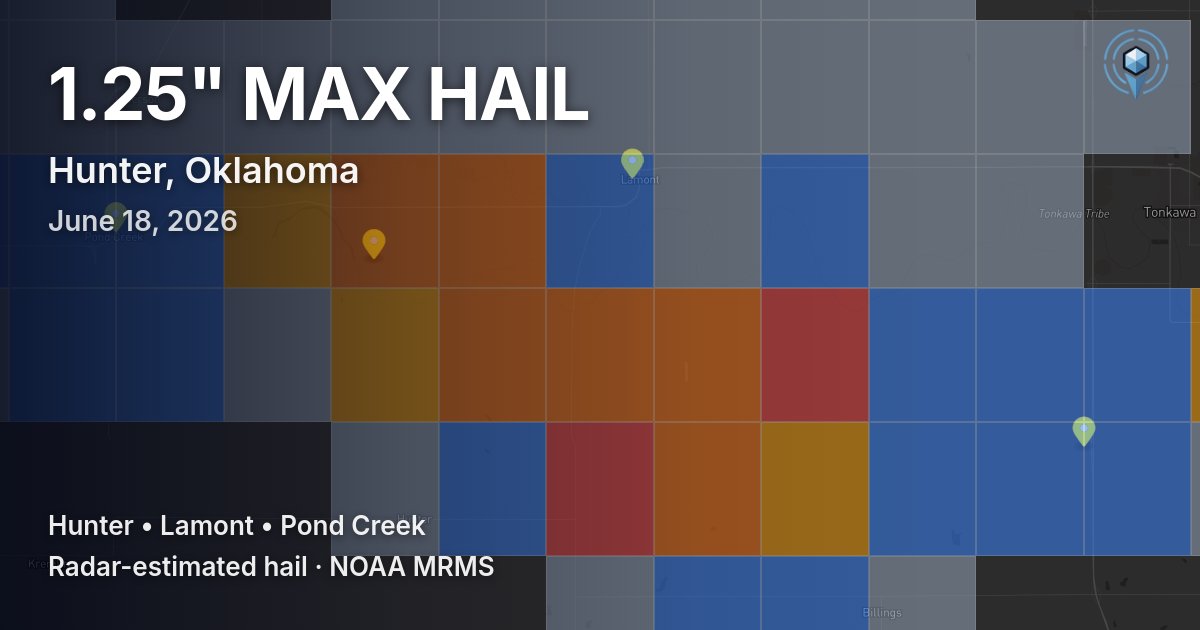 Affected area preview for Hunter, OK